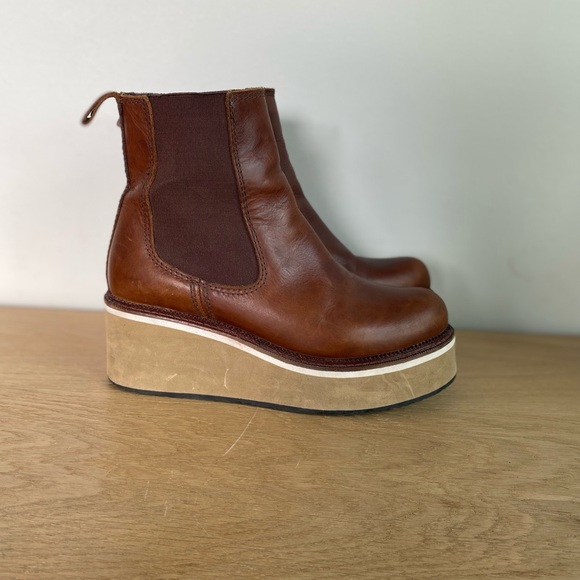 Leather Platform Chelsea Boots Diba True She Nah - Picture 2 of 11